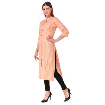 SWAGG INDIA Women's Wear Cotton Striped Kurti 3