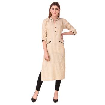 SWAGG INDIA Women's Wear Rayon Cotton Kurti with Front Pocket Style 1