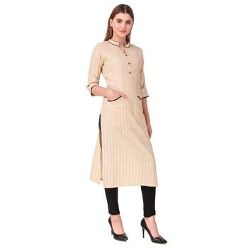 SWAGG INDIA Women's Wear Rayon Cotton Kurti with Front Pocket Style 4