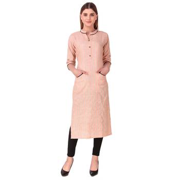 SWAGG INDIA Women's Wear Rayon Cotton Kurti with Front Pocket Style 1