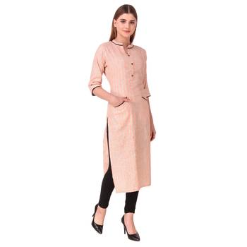 SWAGG INDIA Women's Wear Rayon Cotton Kurti with Front Pocket Style 3