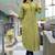 Green Ari Embroiderd Cotton Blend Straight Kurti