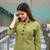 Green Ari Embroiderd Cotton Blend Straight Kurti