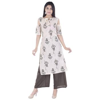 Off-white block print cotton salwar 1