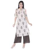 Off-white block print cotton salwar