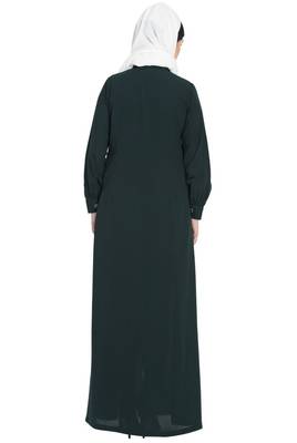 Front open casual abaya- Green 5