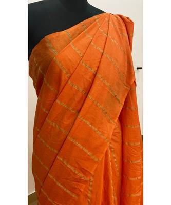 orange Poly Silk Handloom Saree 2