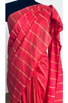 pink Poly Silk Handloom Saree