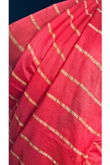 pink Poly Silk Handloom Saree
