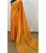 orange Poly Silk Handloom Saree