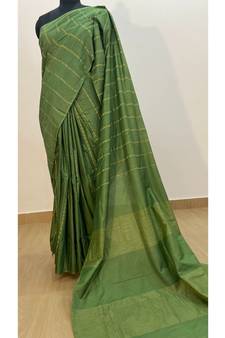 green Poly Silk Handloom Saree