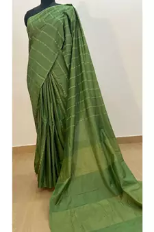 green Poly Silk Handloom Saree