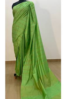 green Poly Silk Handloom Saree