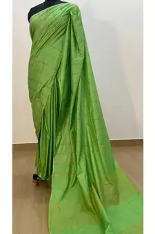 green Poly Silk Handloom Saree