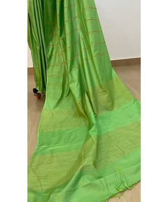 green Poly Silk Handloom Saree 2
