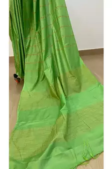 green Poly Silk Handloom Saree