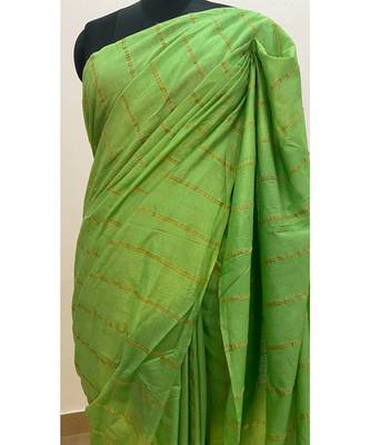 green Poly Silk Handloom Saree 3