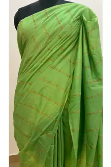 green Poly Silk Handloom Saree
