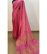 pink Poly Silk Handloom Saree