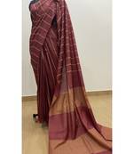 brown Poly Silk Handloom Saree