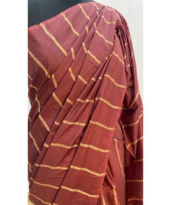 brown Poly Silk Handloom Saree 3