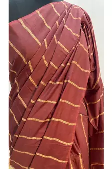 brown Poly Silk Handloom Saree