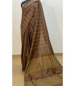 brown Poly Silk Handloom Saree