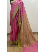 pink Poly Silk Handloom Saree