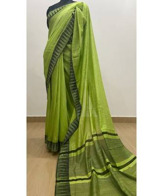 green Poly Silk Handloom Saree 1