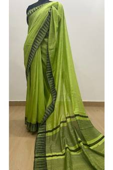 green Poly Silk Handloom Saree