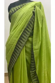 green Poly Silk Handloom Saree