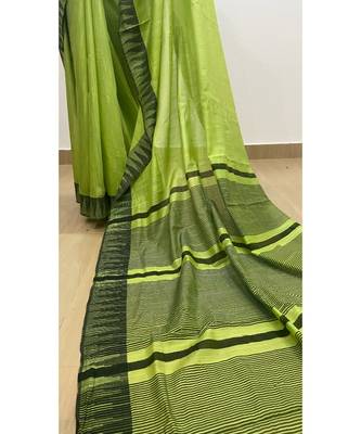 green Poly Silk Handloom Saree 3