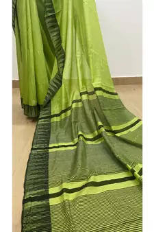 green Poly Silk Handloom Saree