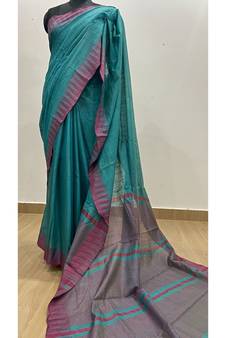 blue Poly Silk Handloom Saree
