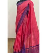 pink Poly Silk Handloom Saree