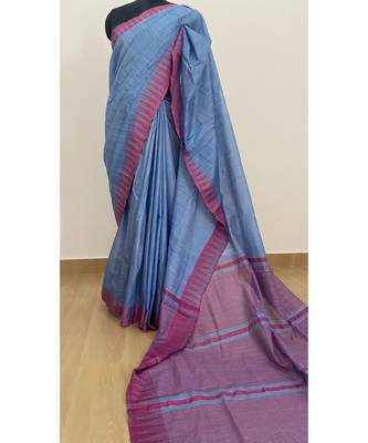 purple Poly Silk Handloom Saree 2