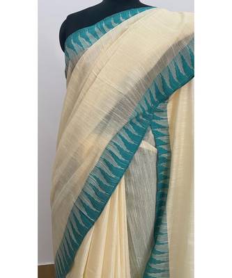 white Poly Silk Handloom Saree 2