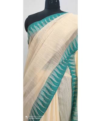 white Poly Silk Handloom Saree 3