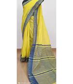 yellow Poly Silk Handloom Saree