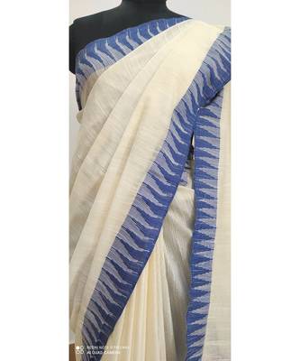 white Poly Silk Handloom Saree 2
