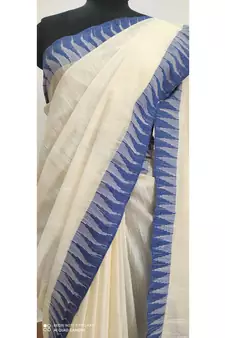 white Poly Silk Handloom Saree
