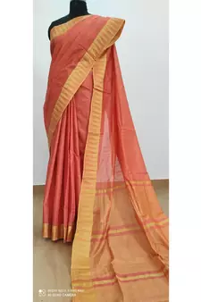 cream Poly Silk Handloom Saree