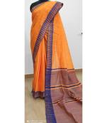 orange Poly Silk Handloom Saree