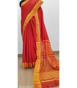 red Poly Silk Handloom Saree