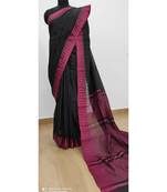 black Poly Silk Handloom Saree