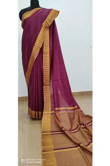 pink Poly Silk Handloom Saree