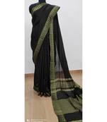 black Poly Silk Handloom Saree