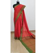 red Poly Silk Handloom Saree