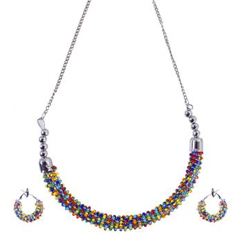 Alloy Multi Color Choker Traditional Antique Necklaces Set 2