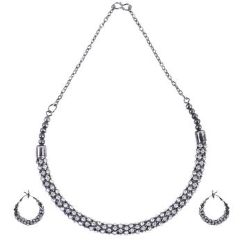 Alloy Silver Color Choker Traditional Antique Necklaces Set 1